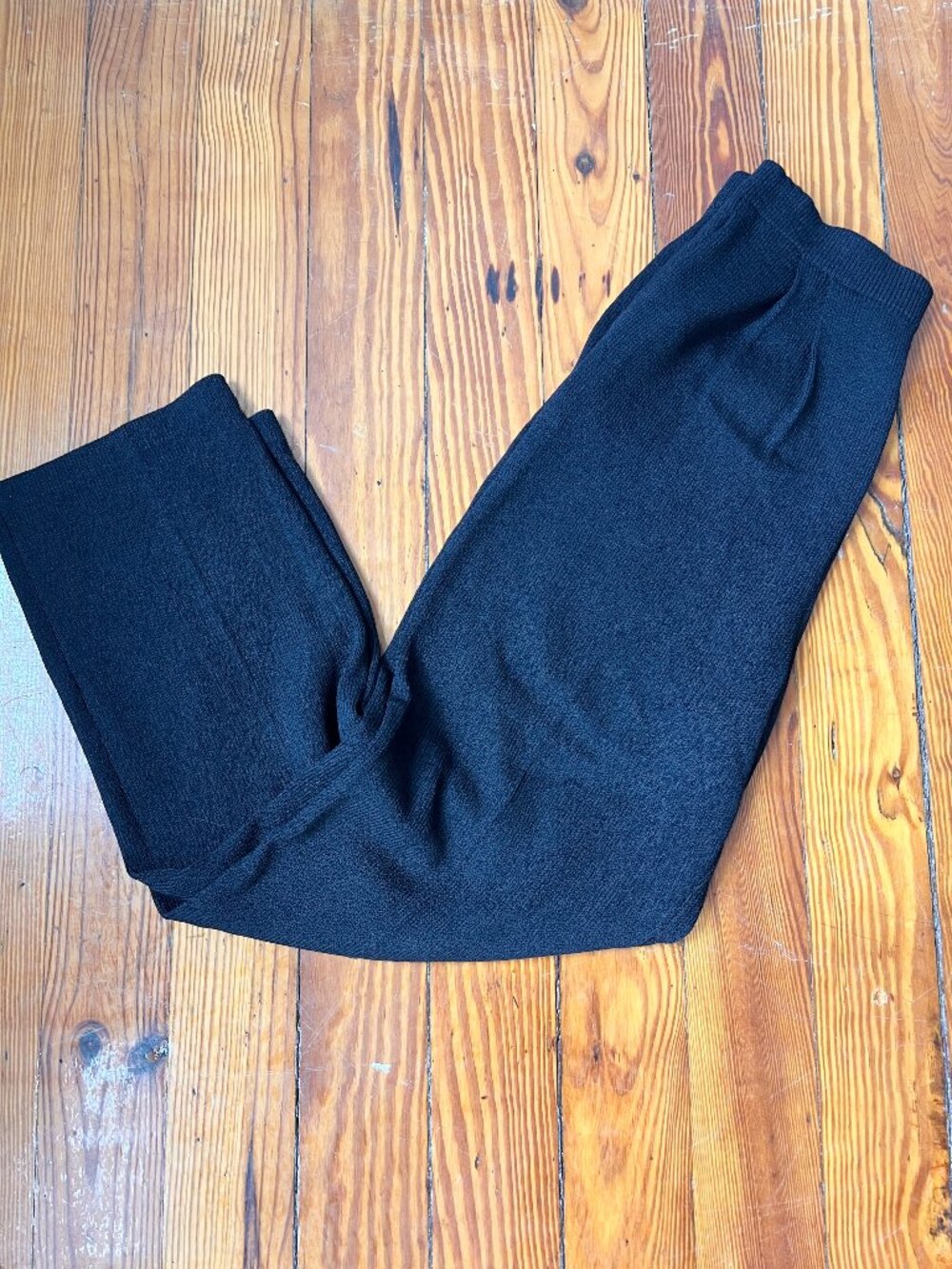 Vintage St. John Knit Black trousers Size 6 Santana Knit Elastic Waist band